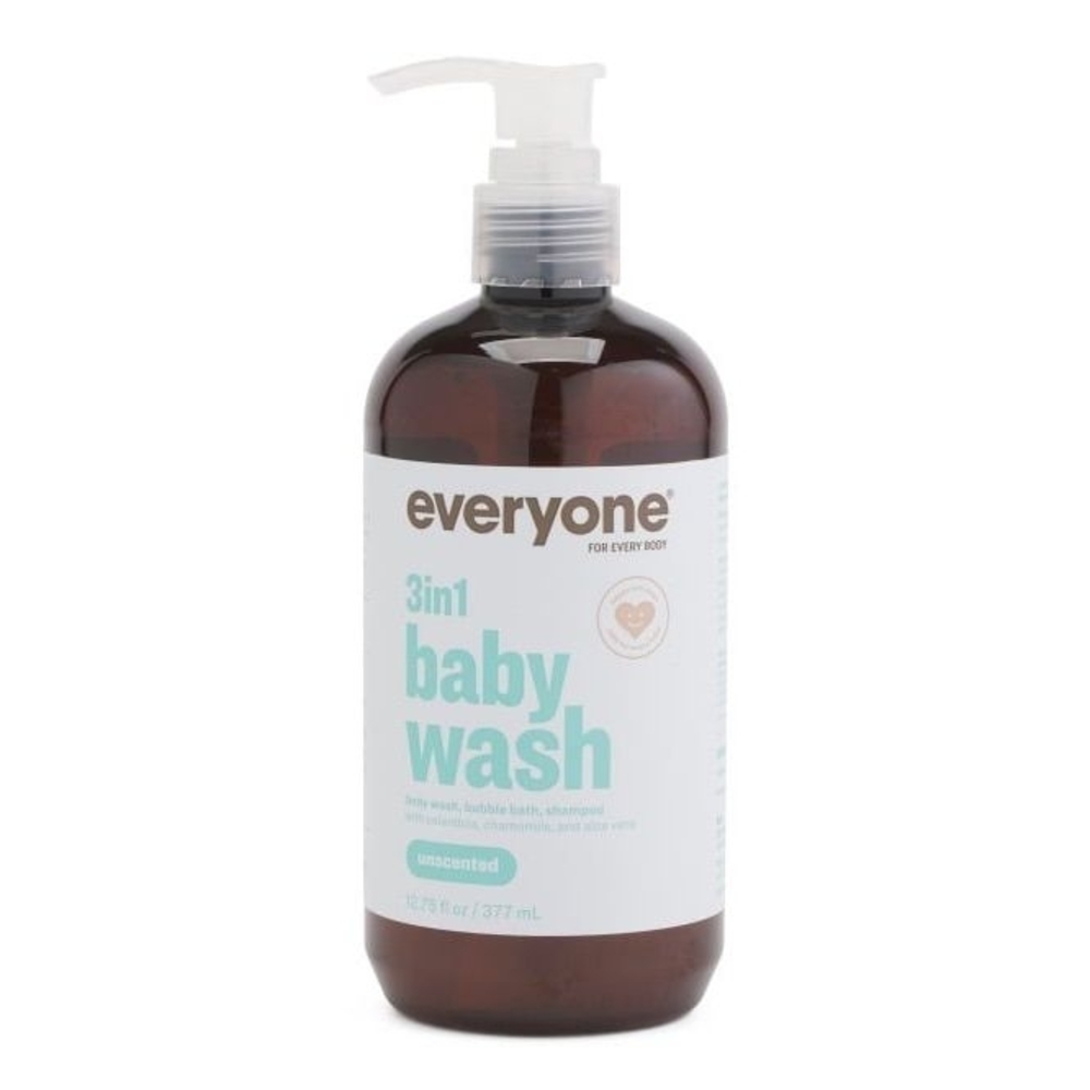 Everyone Unscented Baby Wash 12.75oz 3 in 1 Body Wash, Bubble Bath, Shampoo